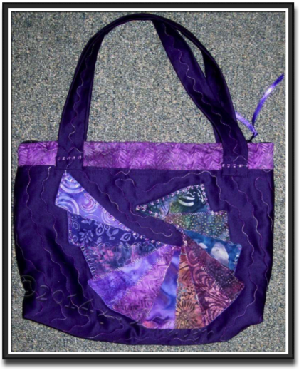 Purple Fan Bag with Swirl Pocket Back Side